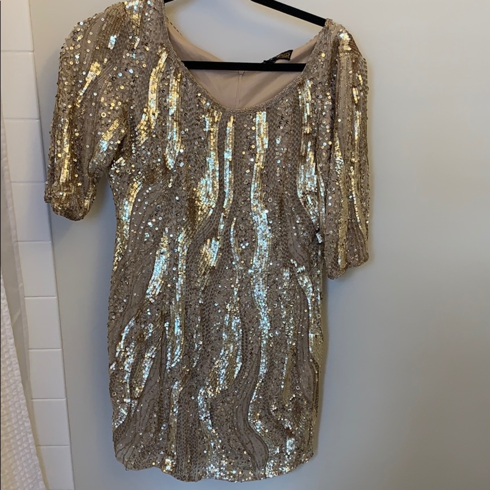 Gold Sequin Formal Dress